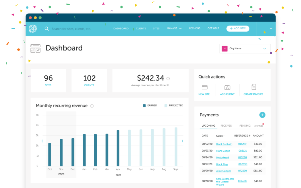 Growth Suite dashboard