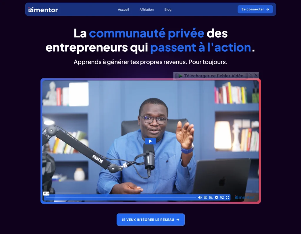 page d'accueil Izimentor